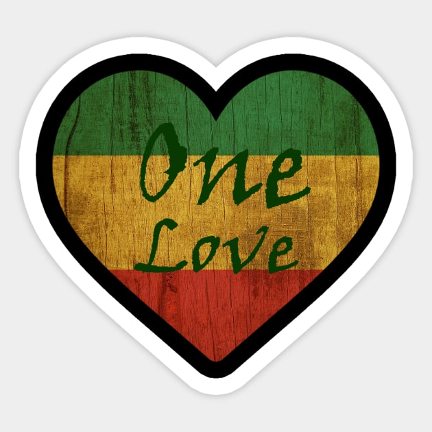 One Love, Reggae, Rastafarian Sticker by alzo